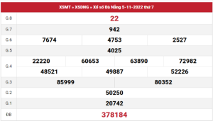 Bảng thống kê kết quả đài Đà Nẵng ngày 05/11/2022